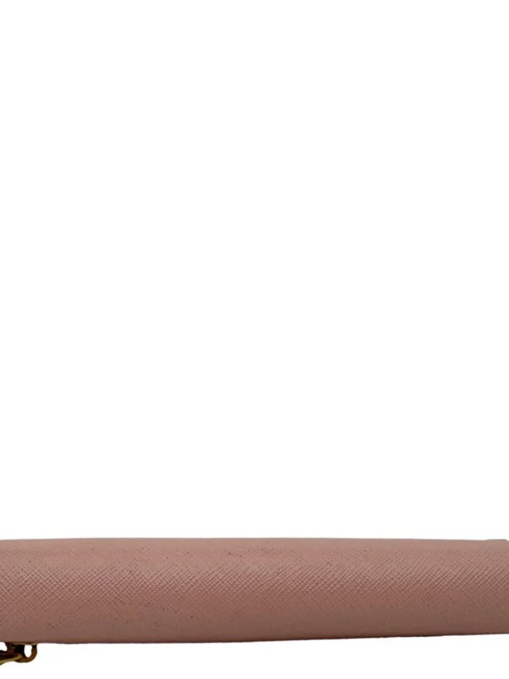Prada  Metal Bar Continental Flap Saffiano Leather Wallet Pink